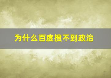 为什么百度搜不到政治