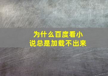 为什么百度看小说总是加载不出来