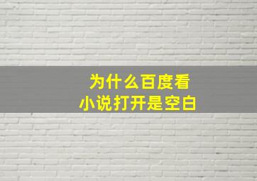 为什么百度看小说打开是空白