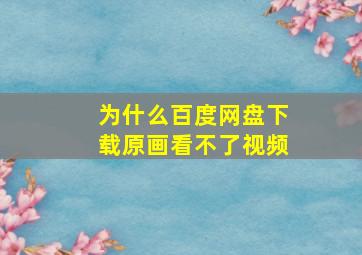 为什么百度网盘下载原画看不了视频