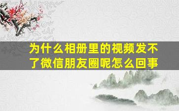 为什么相册里的视频发不了微信朋友圈呢怎么回事