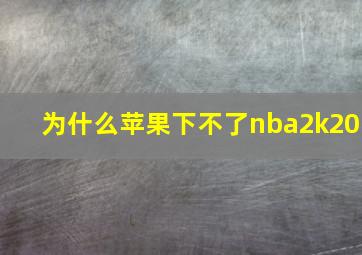 为什么苹果下不了nba2k20