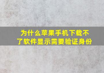 为什么苹果手机下载不了软件显示需要验证身份