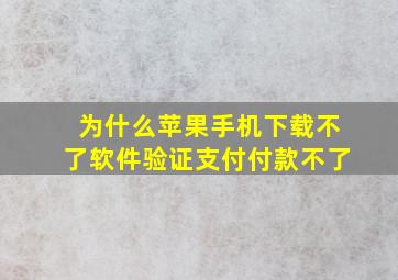 为什么苹果手机下载不了软件验证支付付款不了