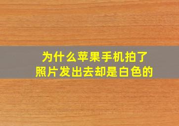 为什么苹果手机拍了照片发出去却是白色的