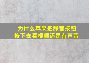 为什么苹果把静音按钮按下去看视频还是有声音