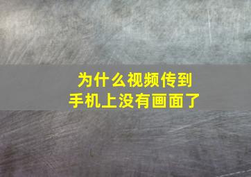 为什么视频传到手机上没有画面了