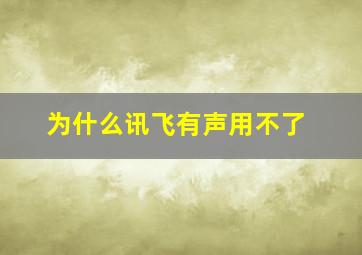 为什么讯飞有声用不了