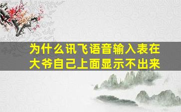 为什么讯飞语音输入表在大爷自己上面显示不出来