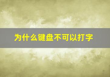 为什么键盘不可以打字