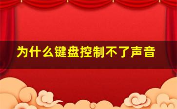 为什么键盘控制不了声音