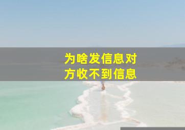 为啥发信息对方收不到信息