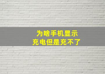 为啥手机显示充电但是充不了