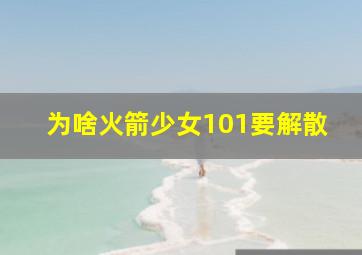 为啥火箭少女101要解散