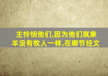 主怜悯他们,因为他们就象羊没有牧人一样,在哪节经文