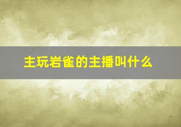 主玩岩雀的主播叫什么