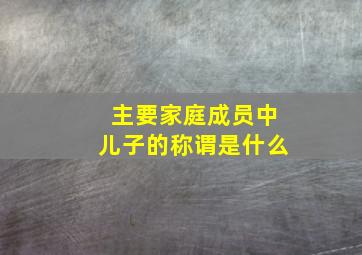 主要家庭成员中儿子的称谓是什么