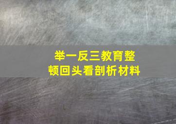 举一反三教育整顿回头看剖析材料