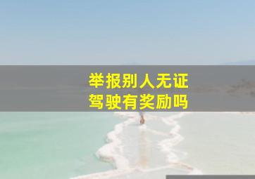 举报别人无证驾驶有奖励吗