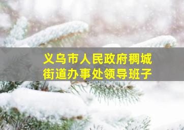 义乌市人民政府稠城街道办事处领导班子