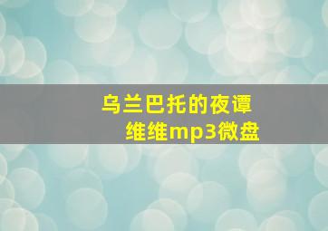 乌兰巴托的夜谭维维mp3微盘