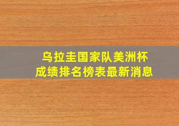 乌拉圭国家队美洲杯成绩排名榜表最新消息