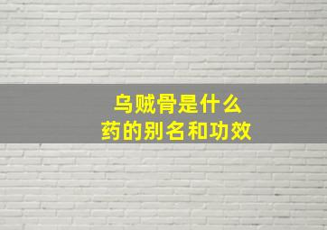 乌贼骨是什么药的别名和功效