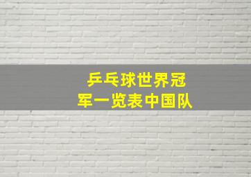 乒乓球世界冠军一览表中国队