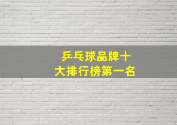 乒乓球品牌十大排行榜第一名