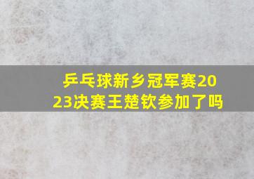 乒乓球新乡冠军赛2023决赛王楚钦参加了吗