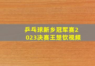 乒乓球新乡冠军赛2023决赛王楚钦视频