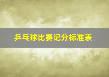 乒乓球比赛记分标准表