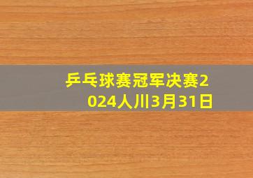 乒乓球赛冠军决赛2024人川3月31日