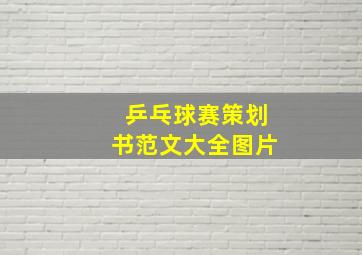 乒乓球赛策划书范文大全图片