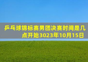 乒乓球锦标赛男团决赛时间是几点开始3023年10月15日