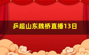 乒超山东魏桥直播13日