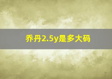 乔丹2.5y是多大码