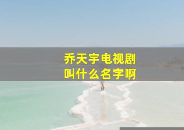 乔天宇电视剧叫什么名字啊