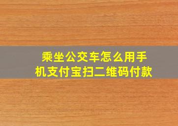 乘坐公交车怎么用手机支付宝扫二维码付款