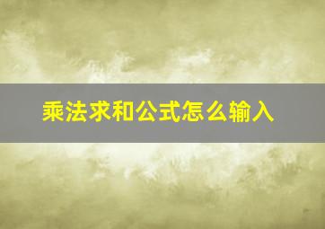 乘法求和公式怎么输入