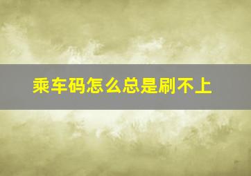 乘车码怎么总是刷不上