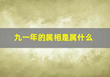 九一年的属相是属什么