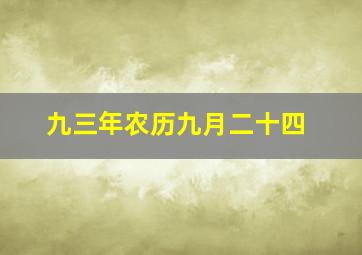 九三年农历九月二十四