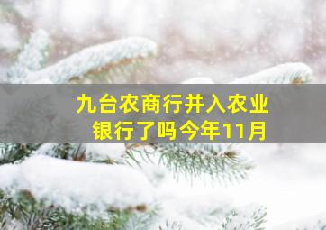 九台农商行并入农业银行了吗今年11月