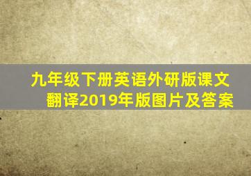 九年级下册英语外研版课文翻译2019年版图片及答案