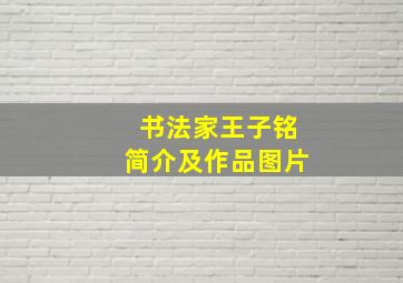 书法家王子铭简介及作品图片