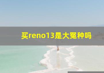 买reno13是大冤种吗