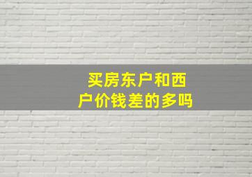 买房东户和西户价钱差的多吗