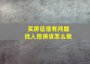 买房征信有问题找人担保该怎么做