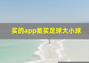 买的app能买足球大小球